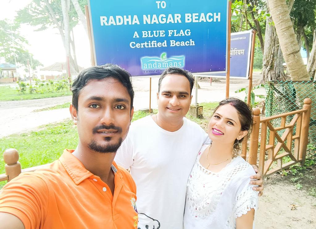 Couple at Radhanagar beach Havelock