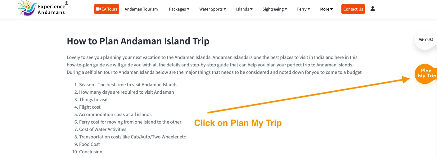 How to use plan my trip