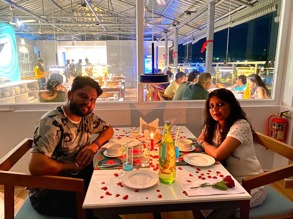Romantic dinner in restaurant